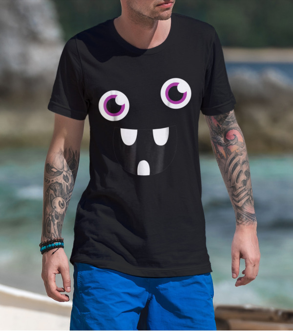 Cute Eye Monster Face Funny Halloween Kids Man Monster Eyes T-Shirt