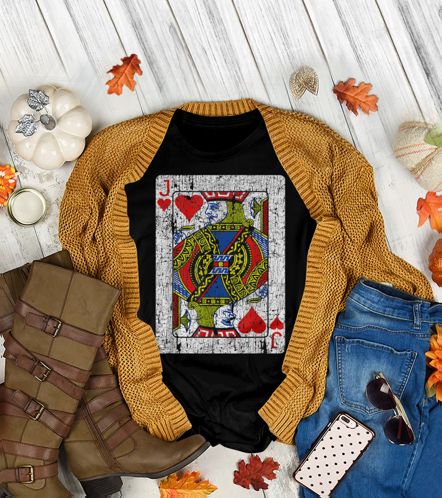 Jack of Hearts Playing Card Vintage T-Shirt