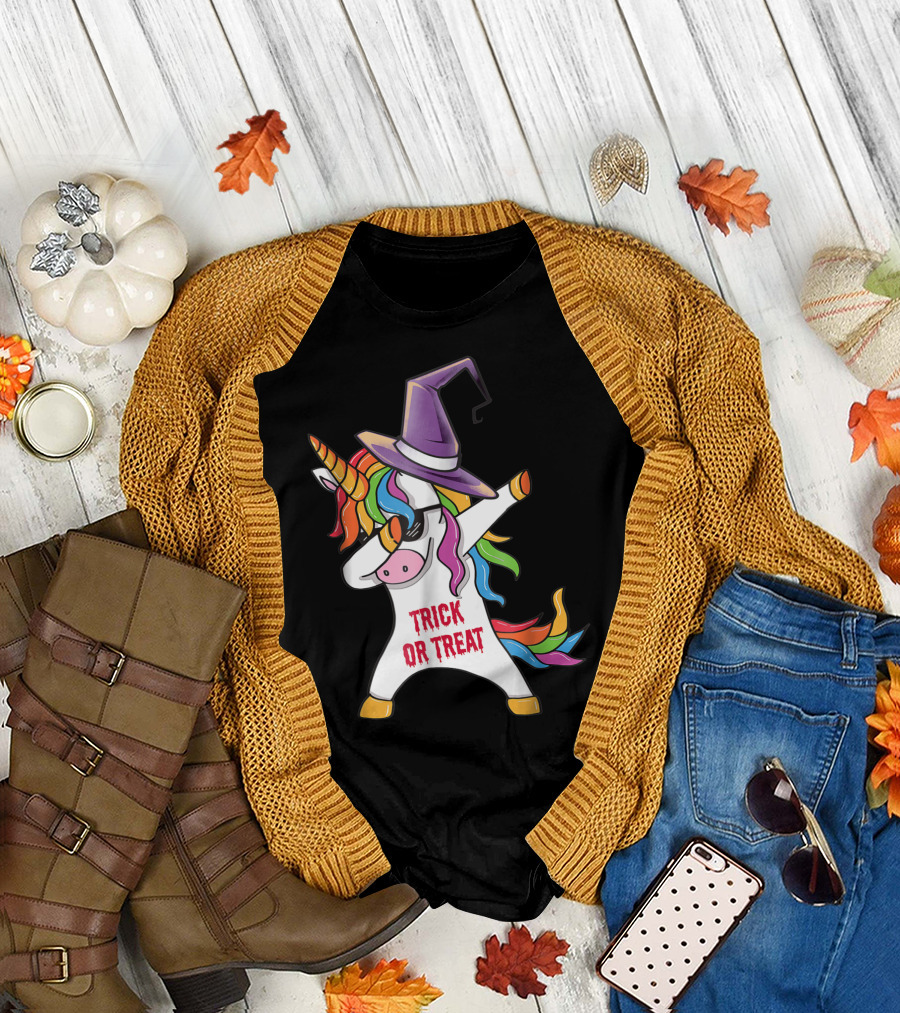 Trick or Treat Dabbing Unicorn Halloween Unicorn Dab T-Shirt