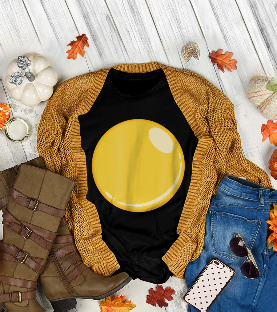 Egg Bacon Eggs Big Yellow Circle T-Shirt