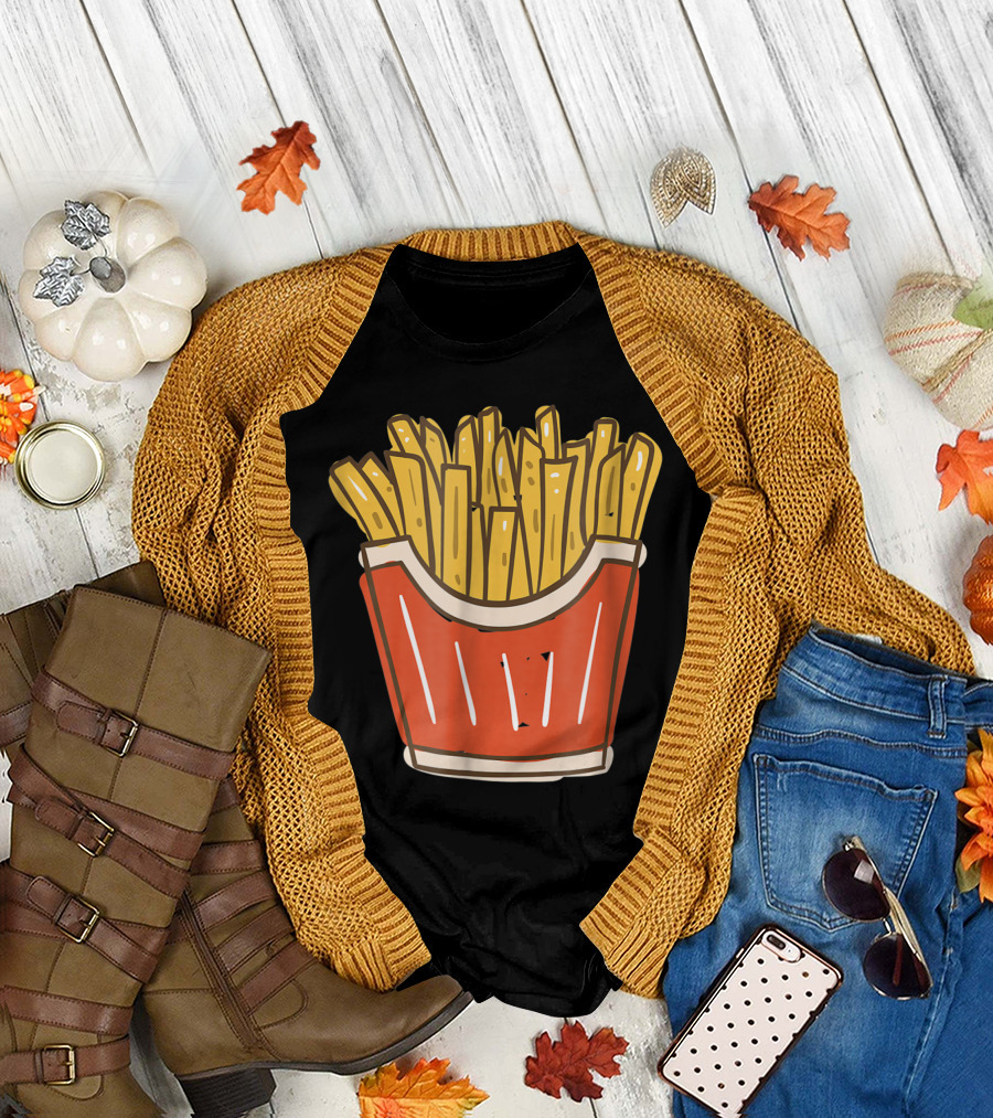 Burger And French Fries Matching Box Of Fries T-Shirt