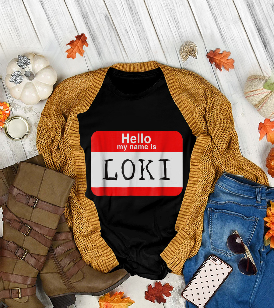 Hello My Name Is Loki Halloween Greek God Sticker T-Shirt