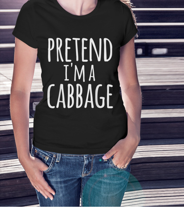 Funny Lazy Halloween Pretend I'm A Cabbage T-Shirt