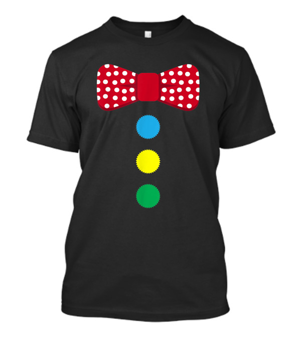 Clown Tie Costume Polka Dot Bowtie Circus Rainbow Halloween Carnival T-Shirt