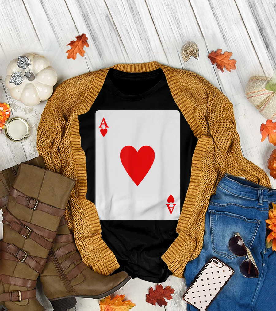 Ace of Hearts Playing Card Valentine Love T-Shirt