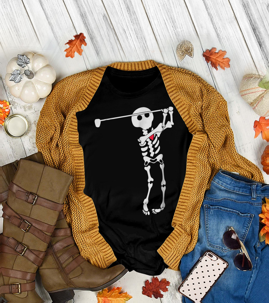 Golf Skeleton Swinging Club Iconic T-Shirt