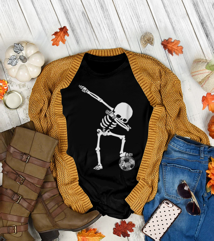 Soccer Skeleton Dab with Ball T-Shirt