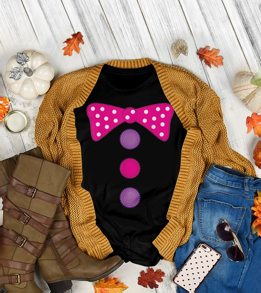 Polka Dot Clown Bow Tie and Buttons T-Shirt