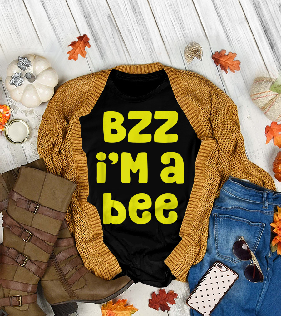 Bzz I'm A Bee Costume Halloween Lazy Easy T-Shirt