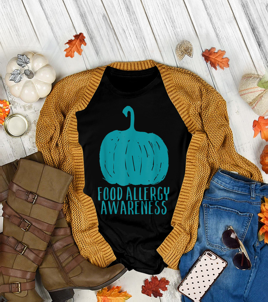 Teal Pumpkin Food Allergy Awareness Halloween T-Shirt