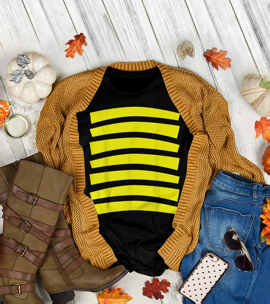 Bee Costume Front Back Bumblebee Stripes T-Shirt
