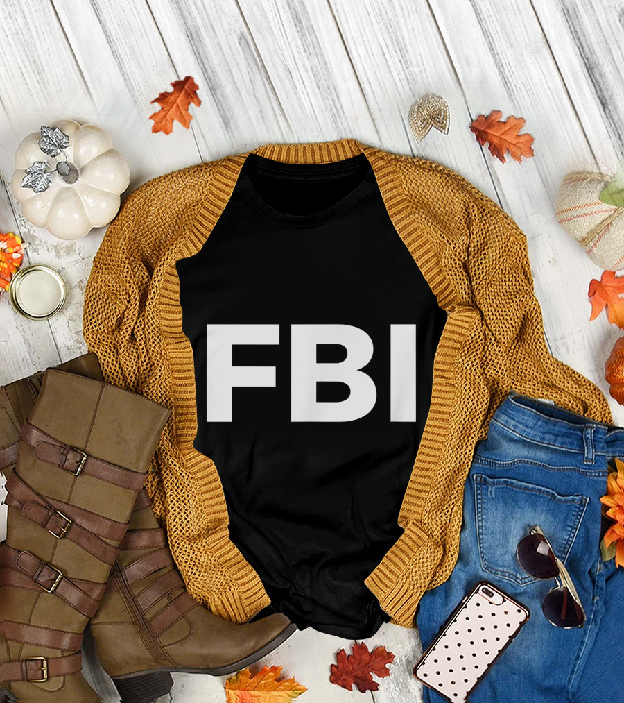 FBI Bold Typography Text T-Shirt