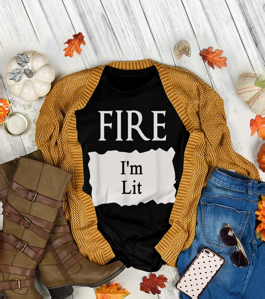 FIRE Hot Sauce Packet I'm Lit T-Shirt
