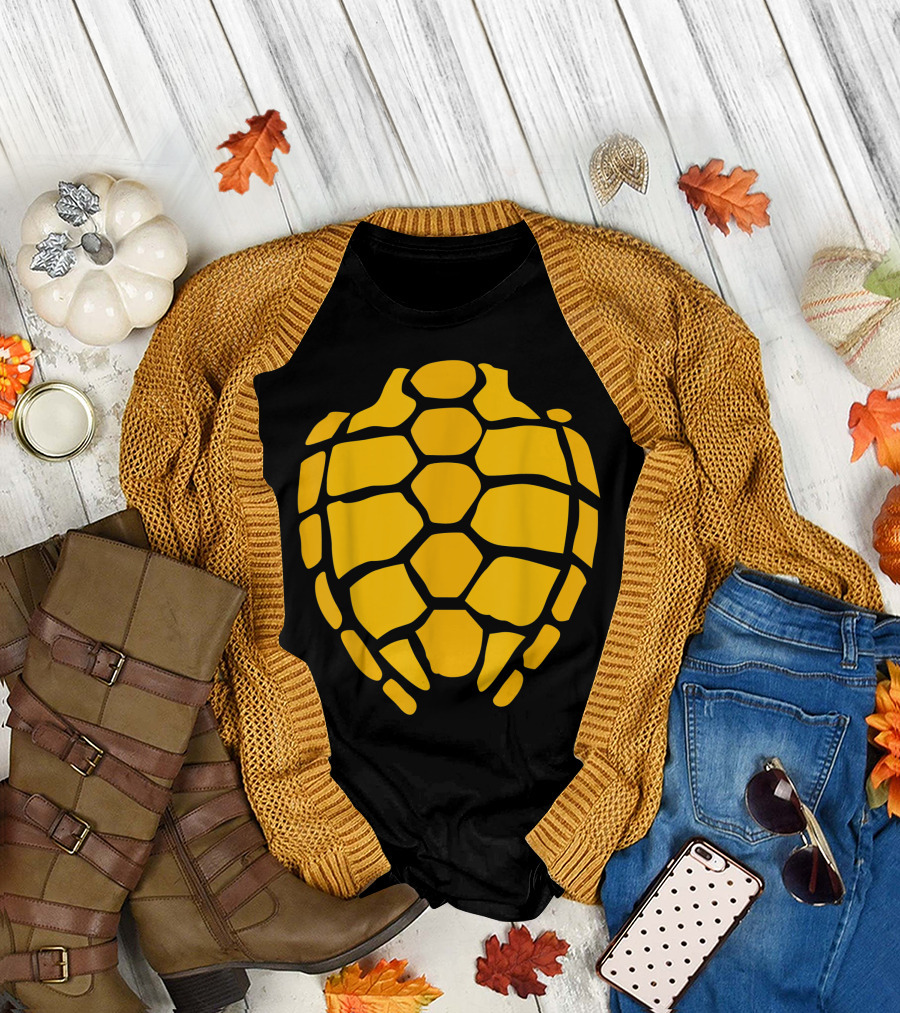 Turtle Shell Costume Halloween Black and Yellow T-Shirt