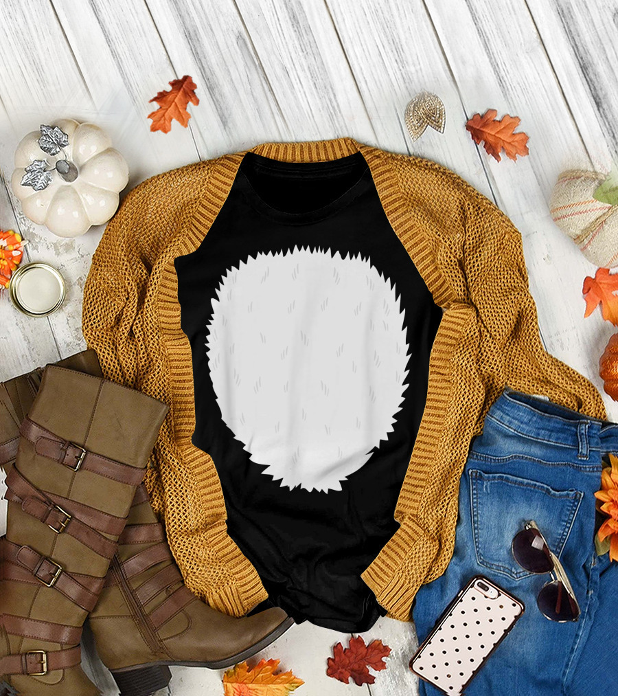 Halloween Wolf Rabbit Deer Dog White Fluffy Fur Sphere T-Shirt