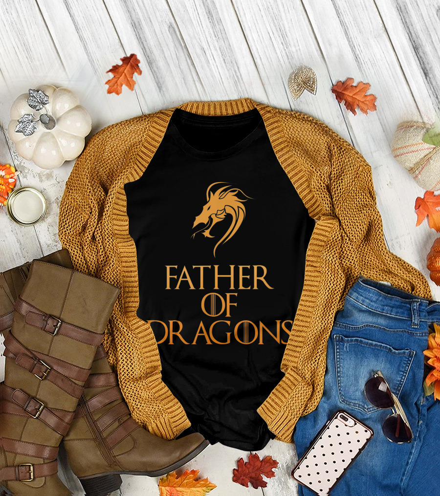 Father Of Dragons Funny Halloween Dad Cool Game of Thrones T-Shirt