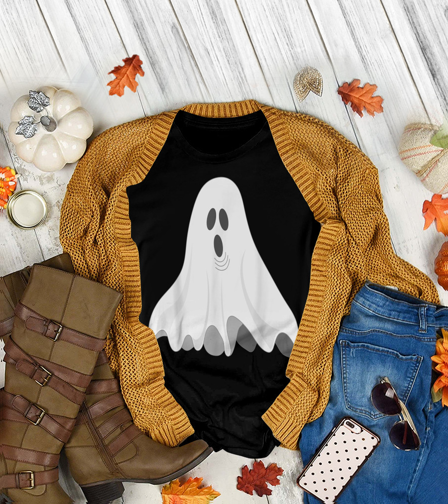 Ghost Halloween Horror Films Iconic Spooky Sheet Phantom T-Shirt