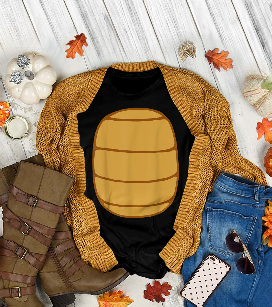 Turtle Shell Kids DIY Halloween Costume Front Back T-Shirt