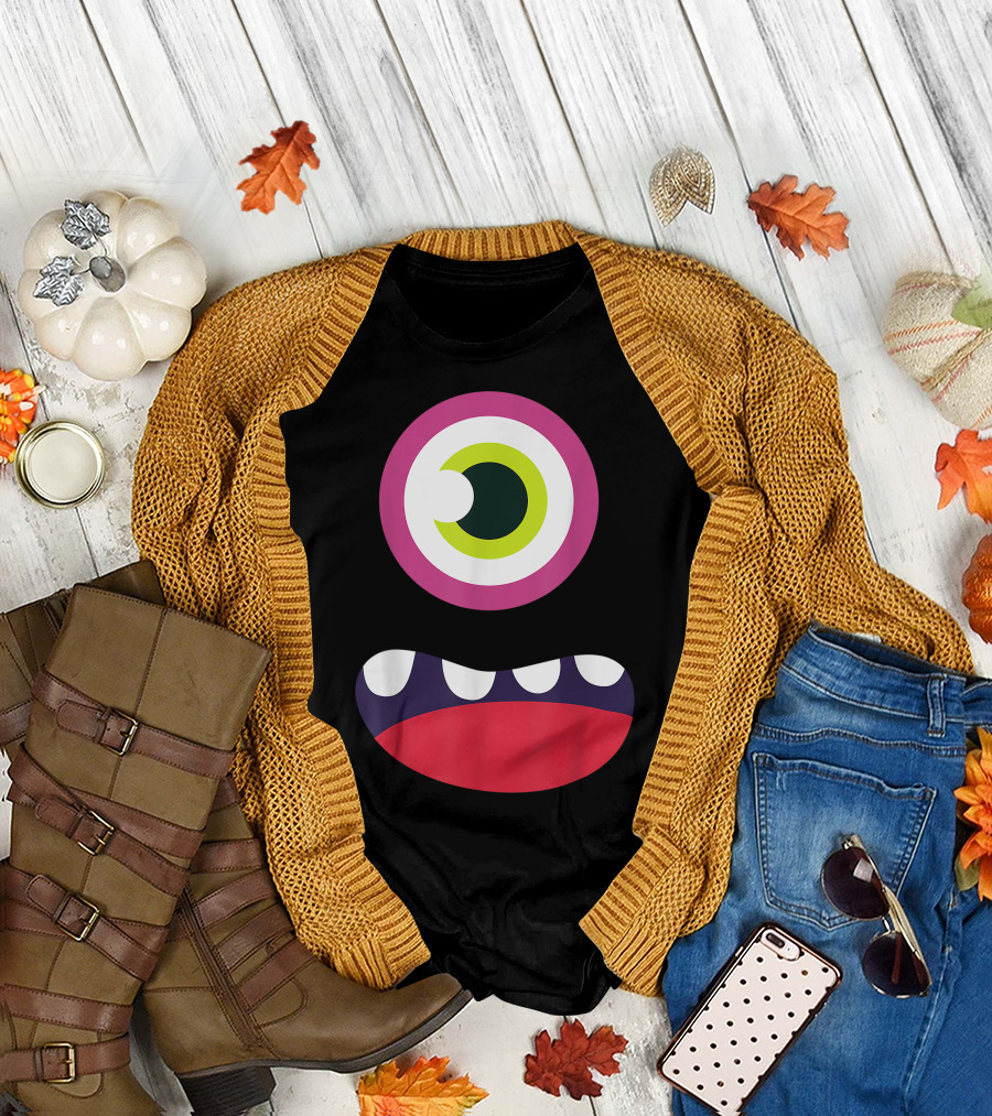 Funny Halloween Monster Cyclops with Big Eye and Mouth T-Shirt
