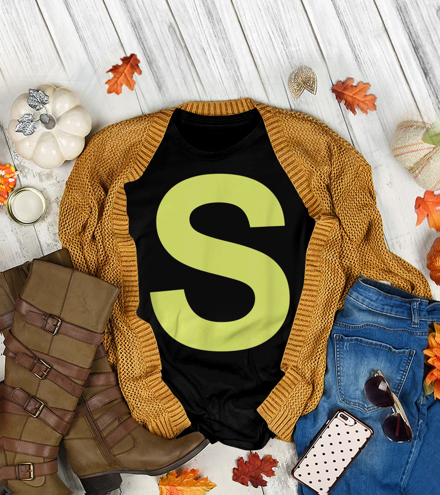 Chipmunk Halloween Carnival Group Costume Letter S Blu T-Shirt