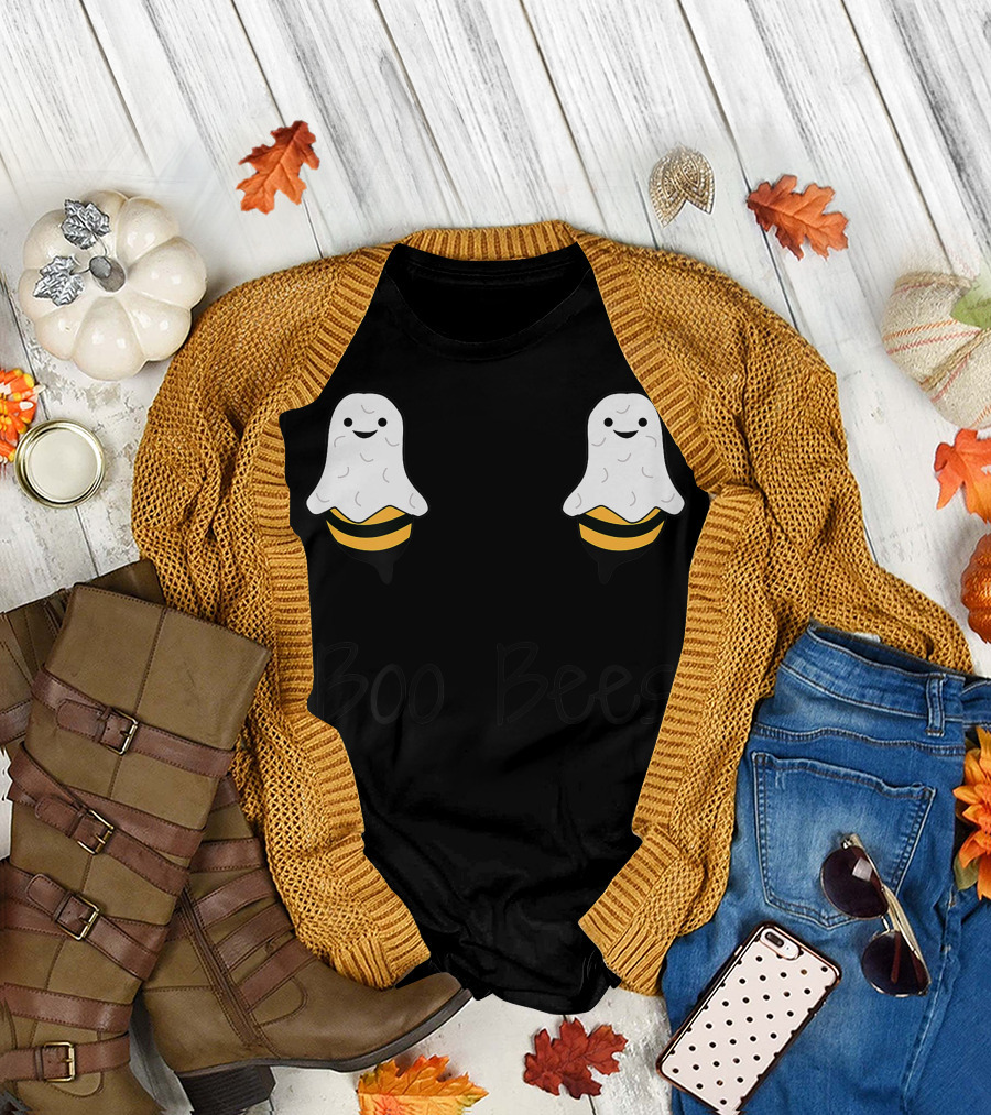 Funny Halloween Boo Bees Ghost Costume for Women T-Shirt