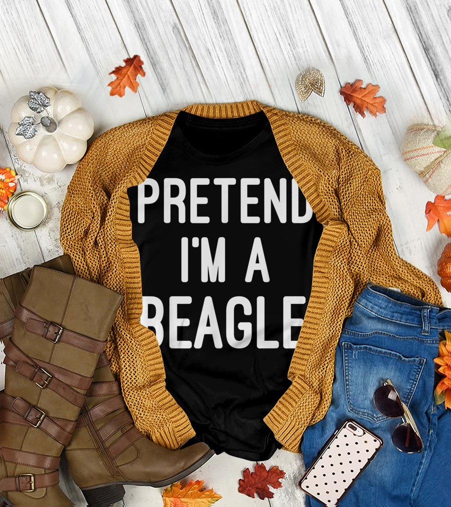 Easy Lazy Halloween Costume Pretend I'm A Beagle Fun T-Shirt