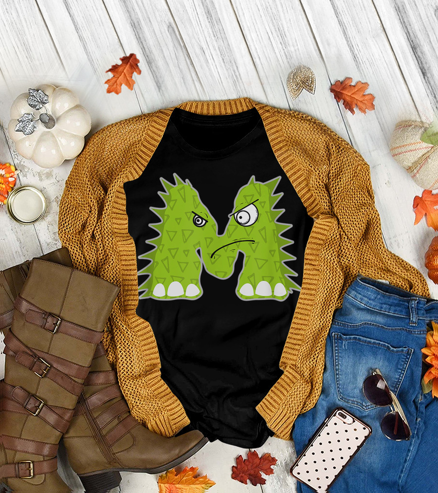 Alphabet Letter M Monster Cute Fun Scary Creature Monogram Initial T-Shirt