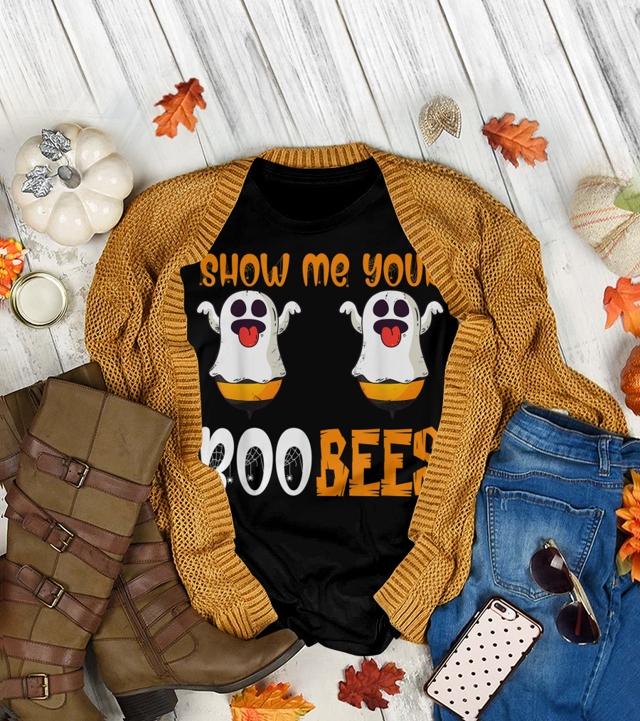 Show Me Your Boo Bees Matching Couples Halloween Ghosts and Bees T-Shirt