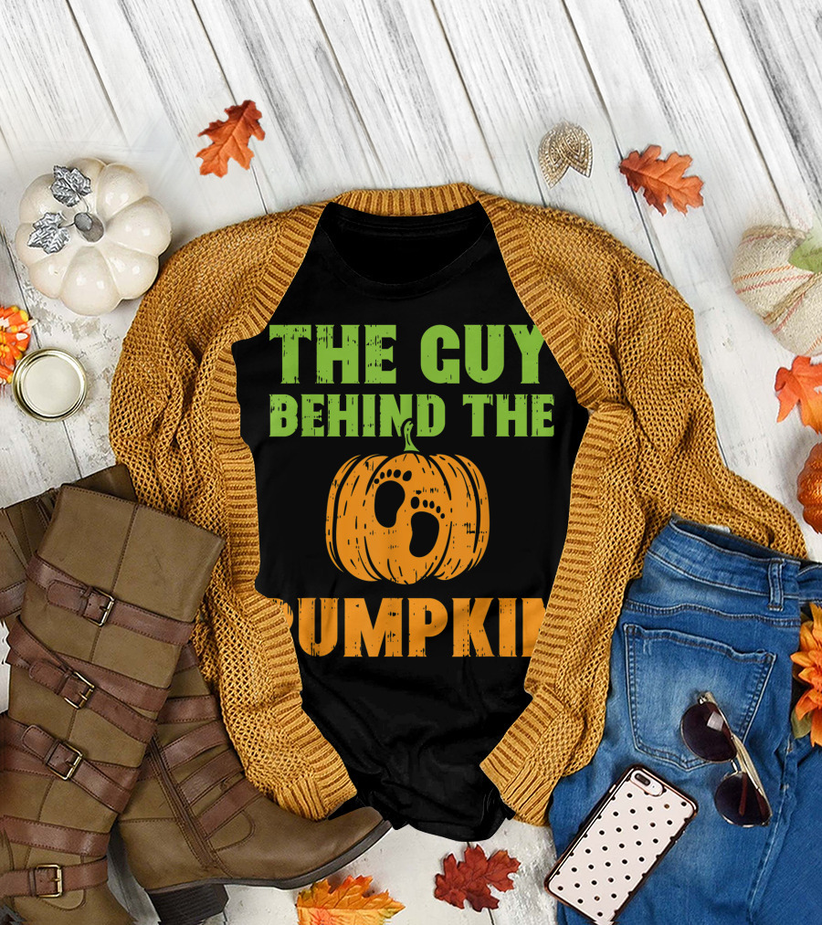 The Guy Behind The Pumpkin Halloween Pregnancy Announcement Dad T-Shirt