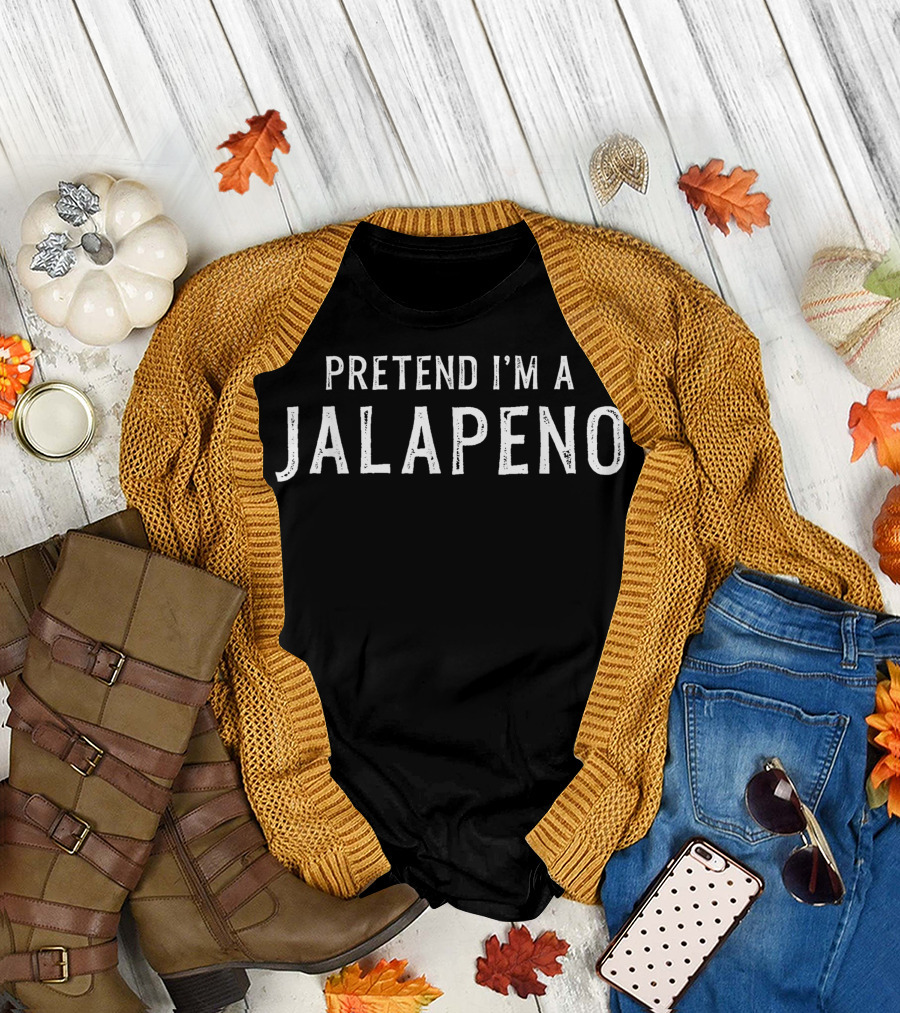 Pretend I'm A Jalapeno Lazy Halloween T-Shirt