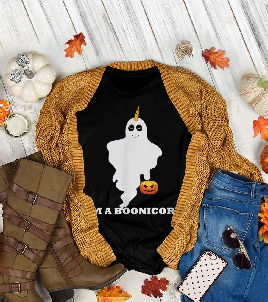 I'm a Boonicorn Halloween Unicorn Girls Women Ghost T-Shirt