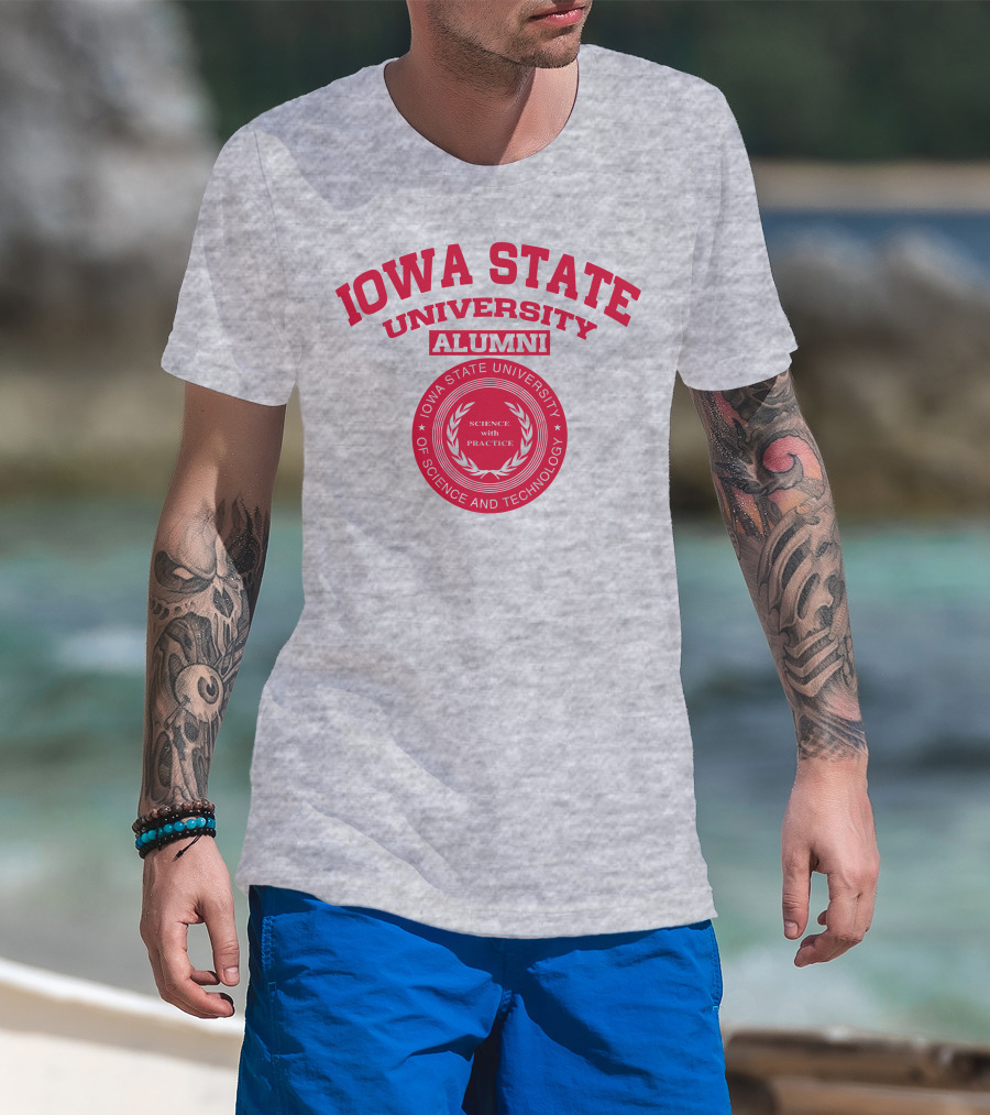 Iowa State University Alumni Science With Practice Circular Seal T-Shirt