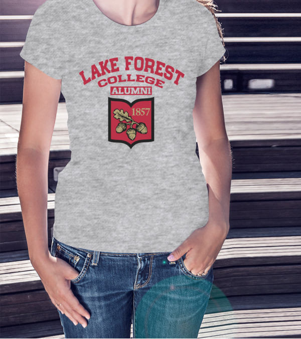 Lake Forest College Alumni 1857 Logo Acorn Shield T-Shirt