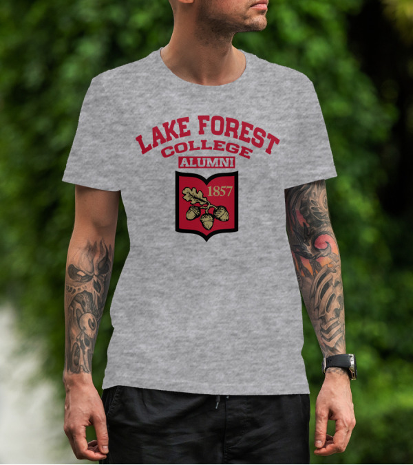 Lake Forest College Alumni 1857 Logo Acorn Shield T-Shirt