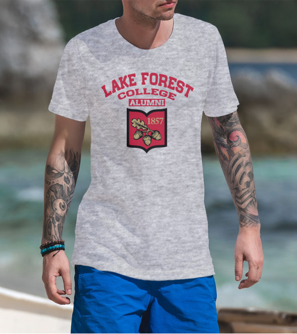 Lake Forest College Alumni 1857 Logo Acorn Shield T-Shirt