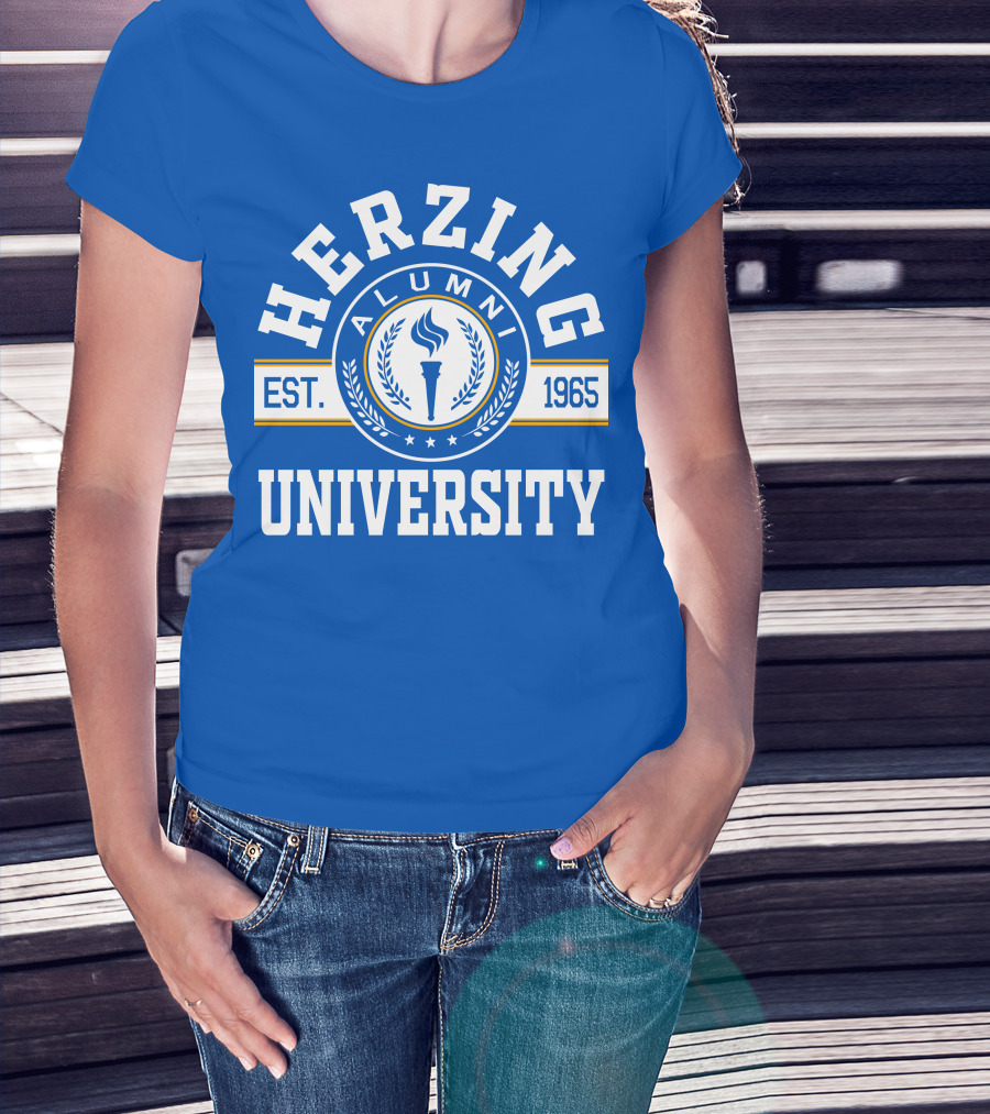 Herzing University Alumni Est. 1965 Logo With Torch And Laurel Wreath T-Shirt