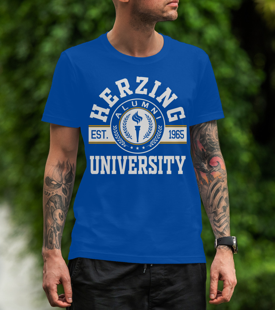 Herzing University Alumni Est. 1965 Logo With Torch And Laurel Wreath T-Shirt