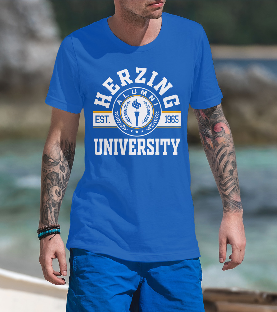 Herzing University Alumni Est. 1965 Logo With Torch And Laurel Wreath T-Shirt