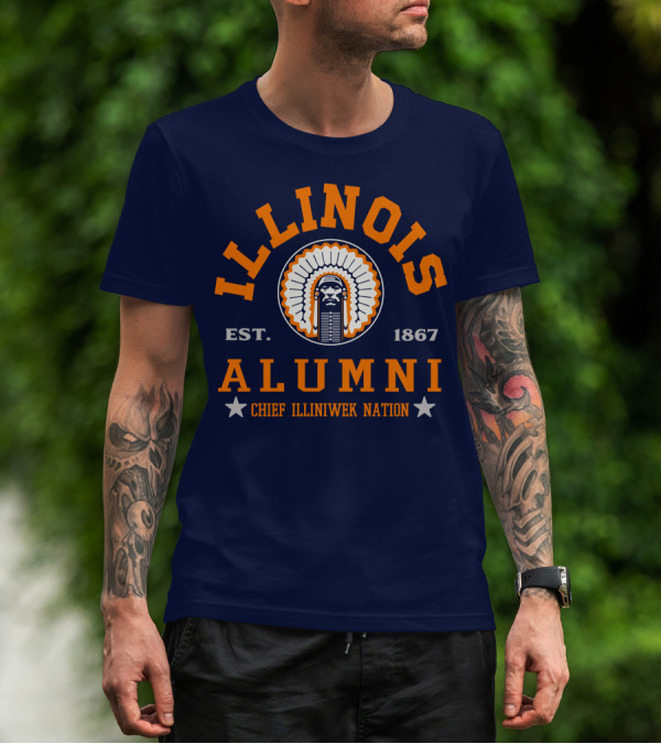 Illinois Alumni Chief Illiniwek Nation Est. 1867 T-Shirt