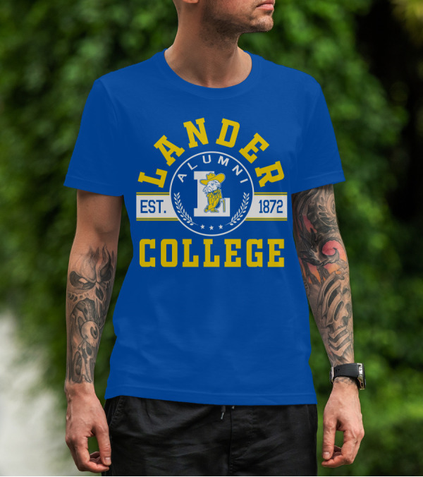 Lander College Alumni Est. 1872 Blue And Yellow T-Shirt