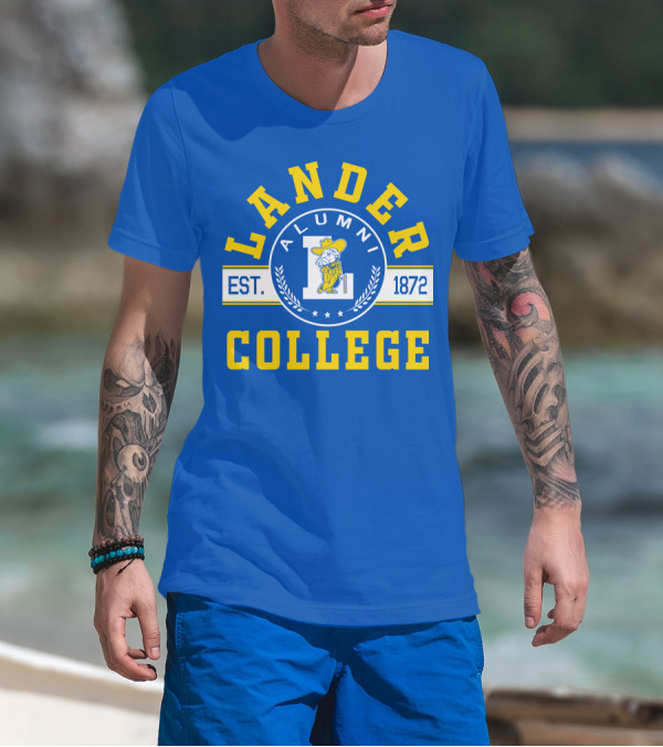 Lander College Alumni Est. 1872 Blue And Yellow T-Shirt