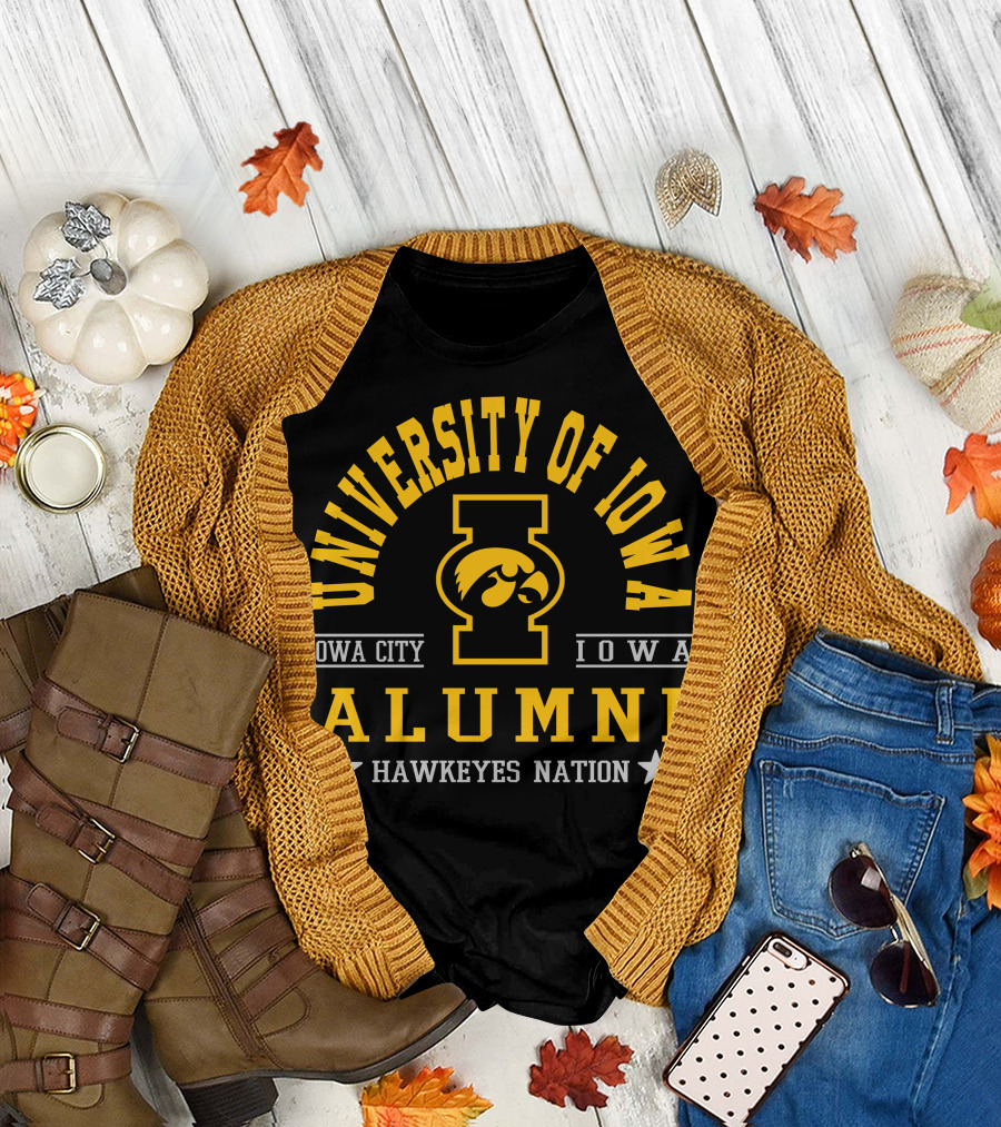 University of Iowa Alumni Iowa City Hawkeyes Nation T-Shirt