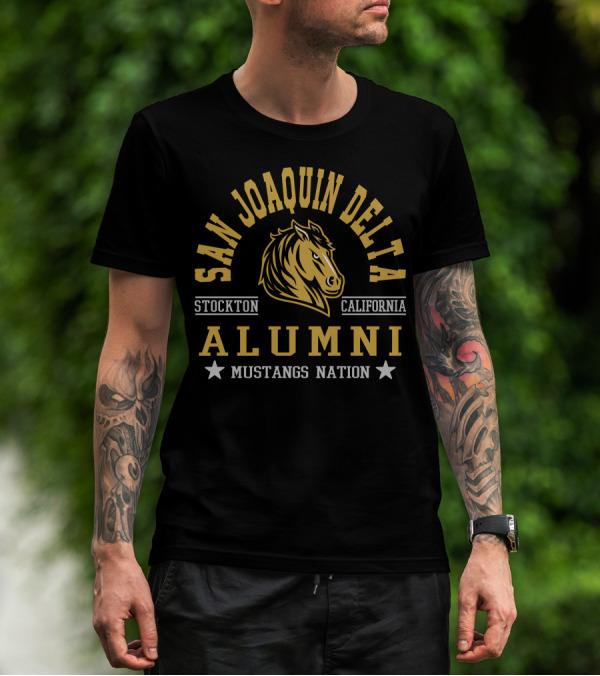 San Joaquin Delta Alumni Stockton California Mustangs Nation T-Shirt