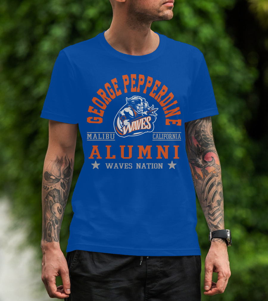 George Pepperdine Waves Alumni Malibu California Waves Nation T-Shirt