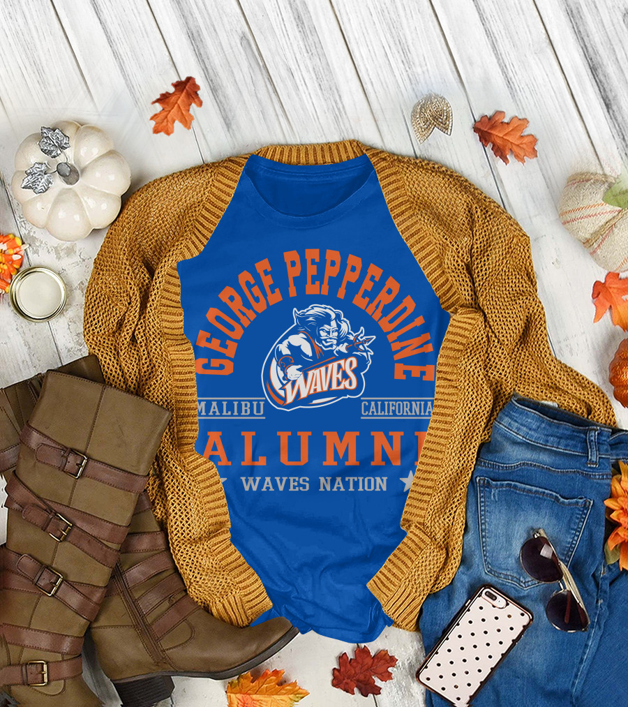 George Pepperdine Waves Alumni Malibu California Waves Nation T-Shirt