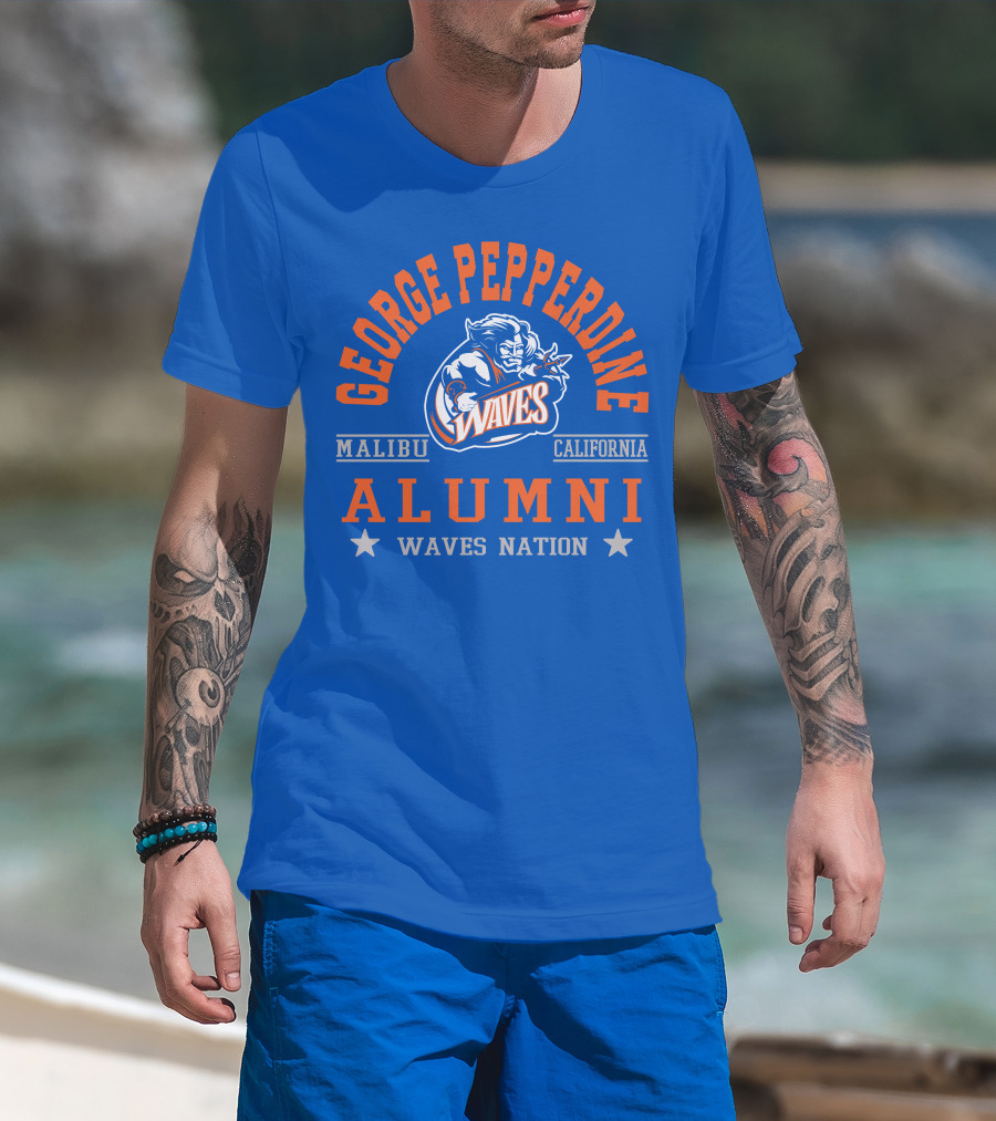 George Pepperdine Waves Alumni Malibu California Waves Nation T-Shirt