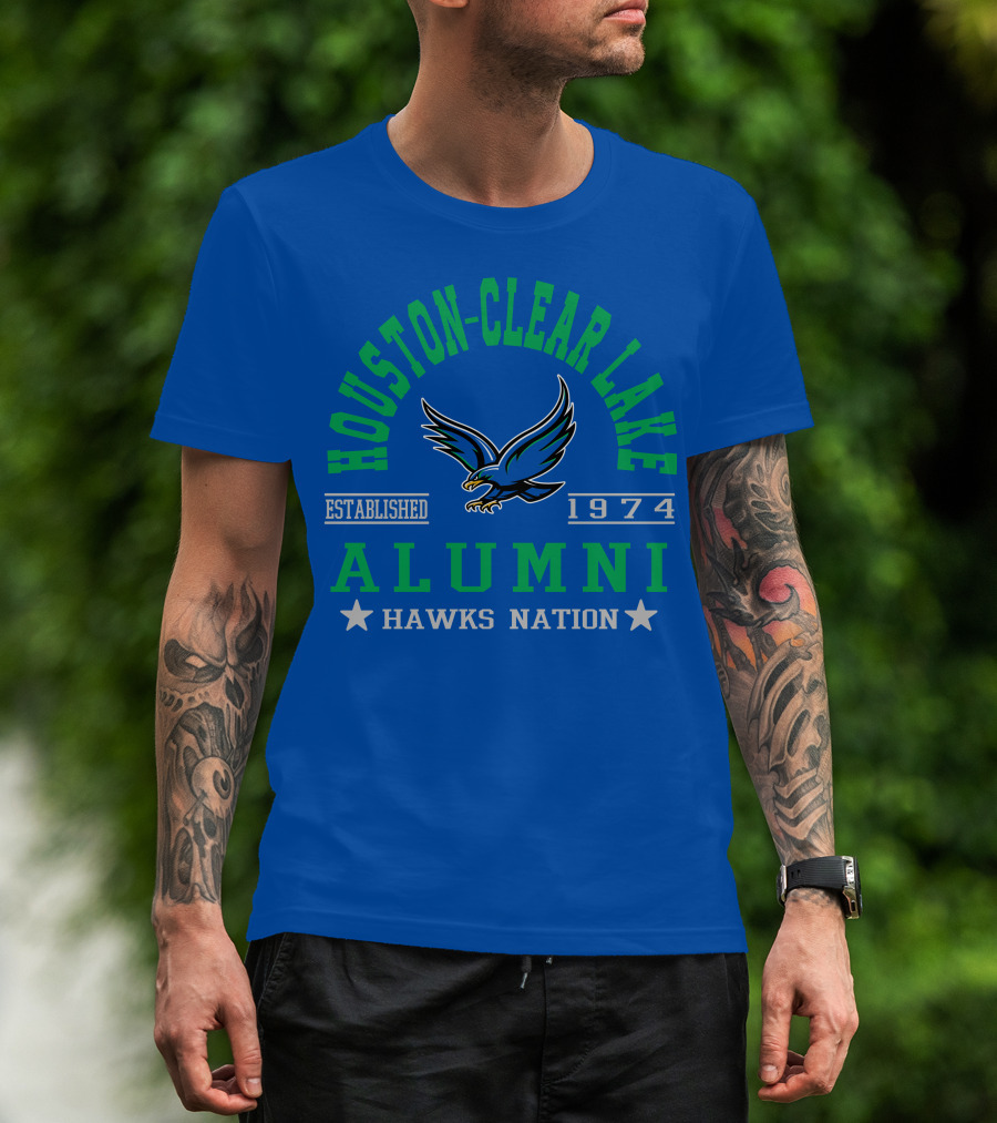 Houston-Clear Lake Alumni Established 1974 Hawks Nation T-Shirt