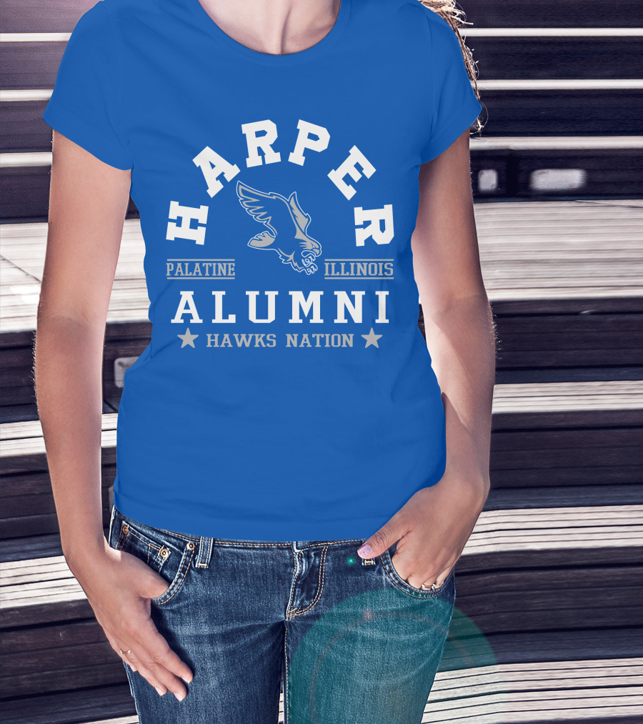 Harper College Alumni Hawks Nation Palatine Illinois T-Shirt