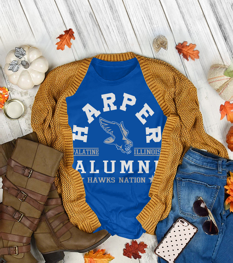 HARPER COLLEGE ALUMNI HAWKS NATION PALATINE ILLINOIS T-Shirt