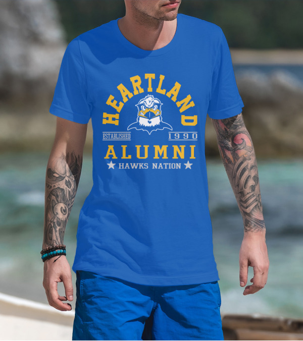 Heartland Alumni Established 1990 Hawks Nation T-Shirt